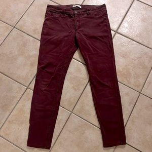 Abercrombie & Fitch Burgundy Skinny Jeans size 10R